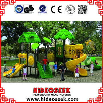 New Design Outdoor Playground Plastic Slide with Swing for Children